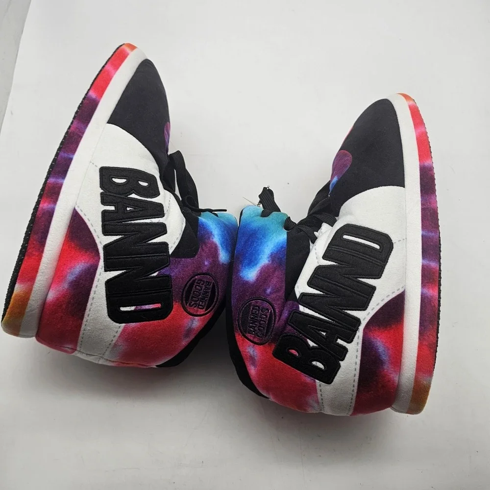 Banned Goods Plush High Top Sneaker Slippers Tie Dye Galaxy Adult One Size NWT